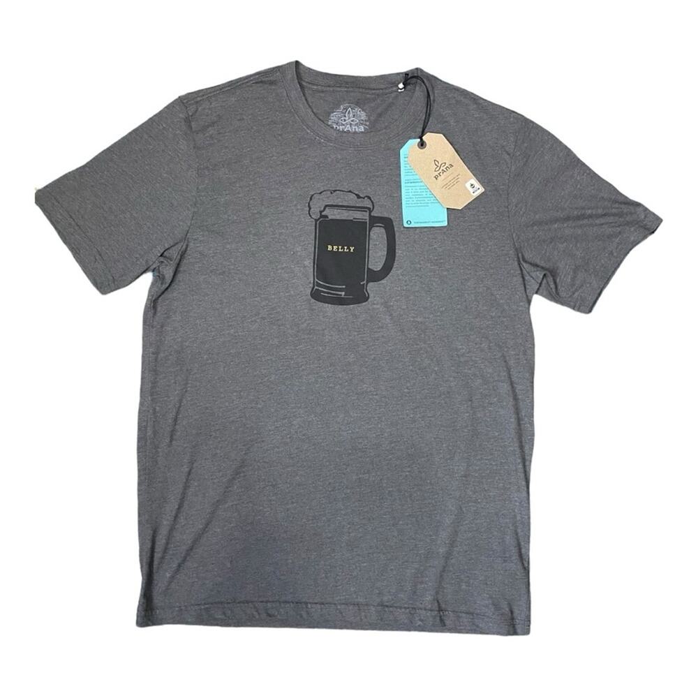 Prana Men's  Beer Belly Journeyman Graphic T- Shirt Gray NEW  Size M